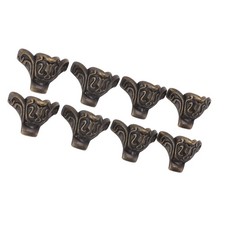 8pcs Jewelry Case Hardware Feet Bronze Decorative Legs Corner Protector Feet