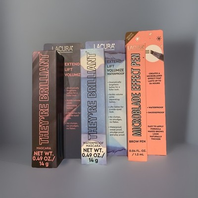 Lacura Makeup Bundle   Waterproof &regular Mascara + Brow Micro Blade Effect Pen