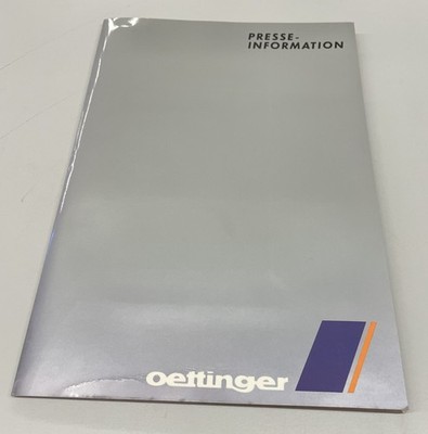 Pressemappe Presse-Informationen Oettinger Okrasa Tuning 9. 1985