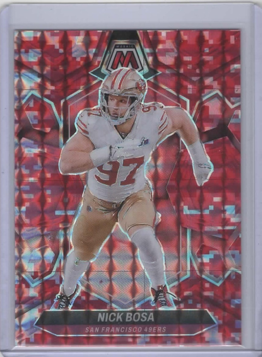 2024 Panini Mosaic - Nick Bosa #195 Red Camo Mosaic Prizm