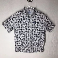 AFTCO Men’s Medium Vented Cape Short Sleeve All over Fish Print Marlin Shirt