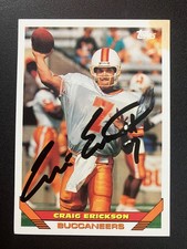 Craig Erickson 1993 Topps Bucs In Person IP TTM Signed Auto