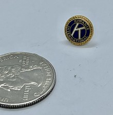 Vintage Dainty Kiwanis International Blue & Gold Enamel Tac Pin