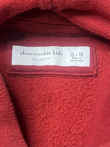 Abercrombie & Fitch Imagery Popover Hoodie Maroon Boys Size 15/16 - Picture 10 of 10