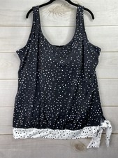 Swimsuits for all Women's Plus Swim Top Sz 30 Built in Bra Padded Tie Side