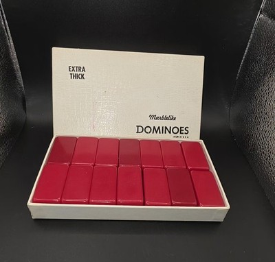 Puremco Extra Thick Marblelike Red Dominoes #716   Very Nice!