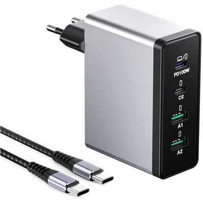 USB Ladegerät 100W 4 Port Quick Charge USB-C USB-A Mehrfachstecker