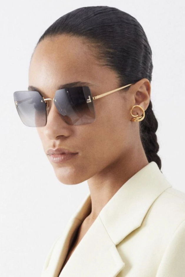 Fendi Sunglasses - FE4082US - Gold Frame/Brown Lens Fendi FE4082US L (59 - 15) with Brown lenses and Black frame  main image 4