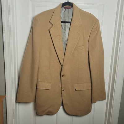 Camel Hair Sport Coat Blazer Men 44 Tan Jacket Nordstrom USA 90s Vintage