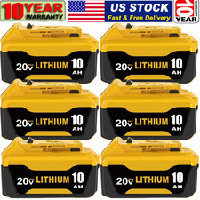 2-6Pack 10AH For Dewalt 20V 20 Volt Max XR Lithium Battery DCB206 DCB205 DCB200