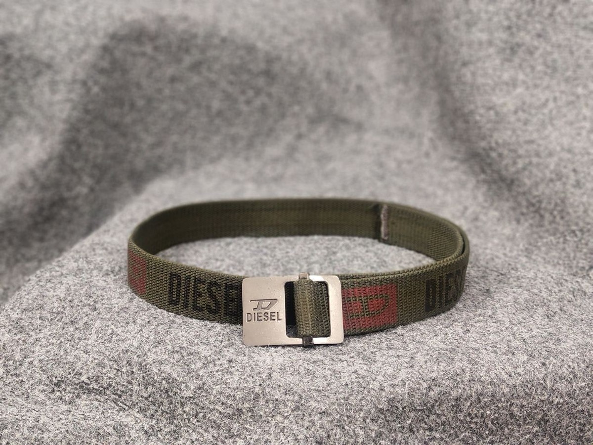 Vintage Diesel Military green Logo Canvas Belt Y2K Style | eBay