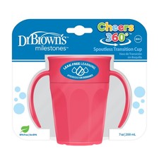Dr. Browns Milestones Cheers 360 Spoutless Transition Cup with Handles, Travel