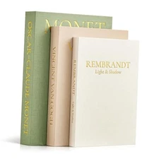  Aesthetic Decorative Books, Set of 3 Linen Faux Books for Coffee Table, 