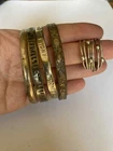 Vintage LOT OF 4 Sterling Silver Bangle Bracelets & Ring- Mexico