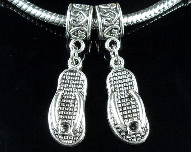 20 Charm "Dangle Flip Flop" SANDALS Fit Bracelet ZY70