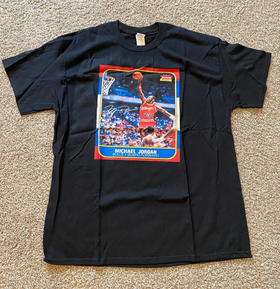 VTG New GILDAN Michael Jordan Chicago Bulls FLEER Premier Black T