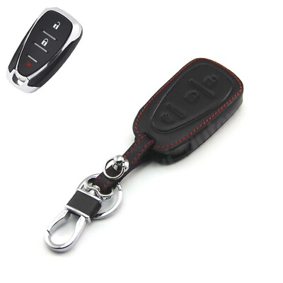 Leather Case Cover For Chevrolet Spark Equinox Sonic Remote Smart Key 3 Buttons