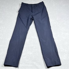 Prada Milano Pants Womens Size 44/26 Blue Button Front Tapered Leg Casual Pants