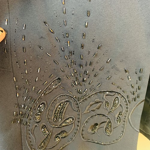 Leslie Fay Women's Petite Jacket Blazer Coat Size 8P Long blue Sequins Beads NWT - Picture 3 of 8