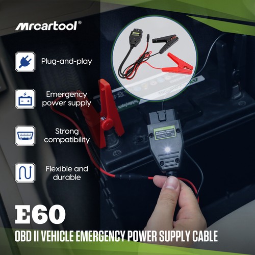 OBD2 Car ECU Memory Saver Emergency Power Supply Cable 12V Battery Replace Tool - Picture 2 of 16