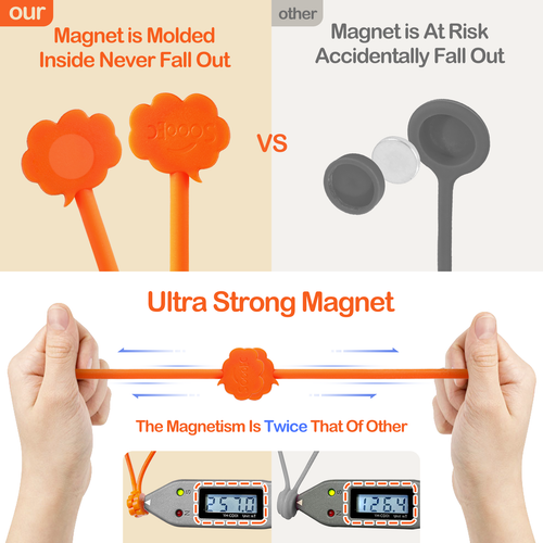 24 Pack Magnetic Twist Ties 7.48 Inch Silicone Reusable Cable Tie 8 Colors - 第 18/24 張圖片