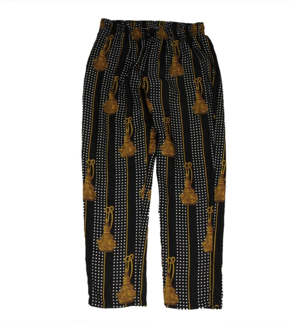 Dolce & Gabbana Men Tassel Polka Dot Pants Large IT 50 Black