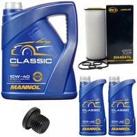 MotoröL Set Mannol Classic 10W-40 7 Liter + ÖLfilter + Schraube FüR Audi A4 A6