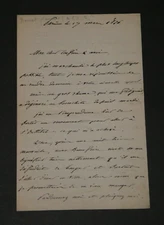Camille Doucet - Poet - Autographed Letter Signed to J. Bertrand - Paris - 1876