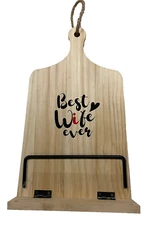 Cook Book Holder Best Wife Ever Wood Stand 15 inch Kitchen Christmas Gift NEW
