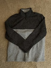 Izod Men  s Color Block Mock Neck Fleece Sweatshirt Size Medium - Gray