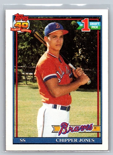 1991 Topps #333 Chipper Jones RC Rookie Card Atlanta Braves HOF