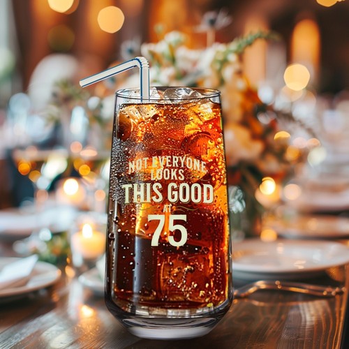 75th Birthday Gift Glass Mug Hiball Age 75 Years Funny Present Keepsake 480ml - Picture 9 of 9