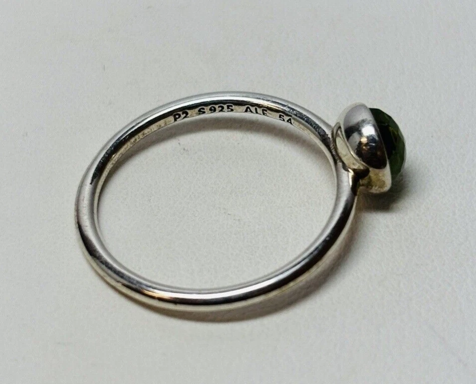 Pandora Sterling 925 Silver August Droplet Birthstone Ring Sz 6.5 191012PE - Image 2 of 4