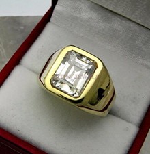 Natural White Topaz Gemstone with Gold Plated 925 Sterling Silver Ring 1696