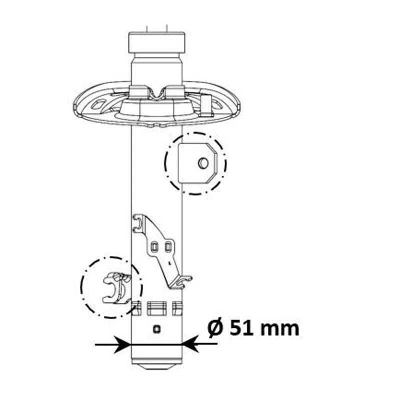 KYB 3338004 Amortisseur avant Droit pour Peugeot 2008 I Cu - Photo 1/1