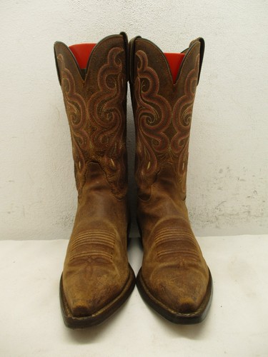 TONY LAMA Women 8 B Boots Americana Navajo Brown Leather Western Snip Toe 7908L - Picture 2 of 11