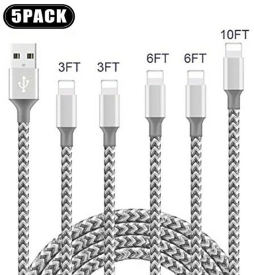 Pack 10FT 6FT 3FT Charger For iPhone 12 11 X Plus Heavy Duty