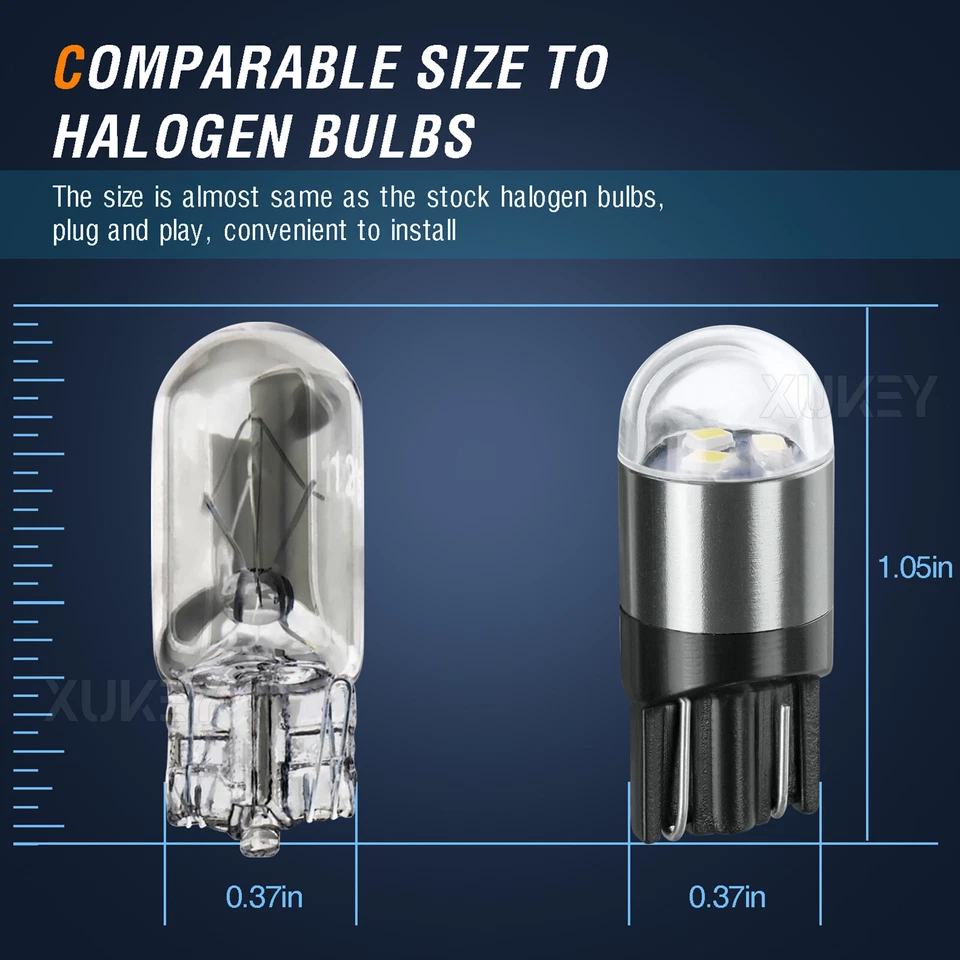 12V LED T10 501 Lampe weiß Auto Innenraumbeleuchtung Glassockel Licht Birne 6PCS - Bild 4 von 4