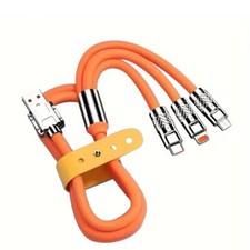 Versatile 3 In 1 Black Fast Charging Cable 1 Meter Length Type C Micro USB