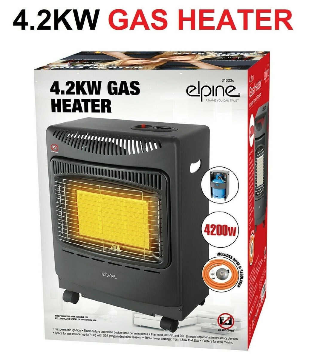 Calor Gas Portable Cabinet Heater Fire Butane With Regulator