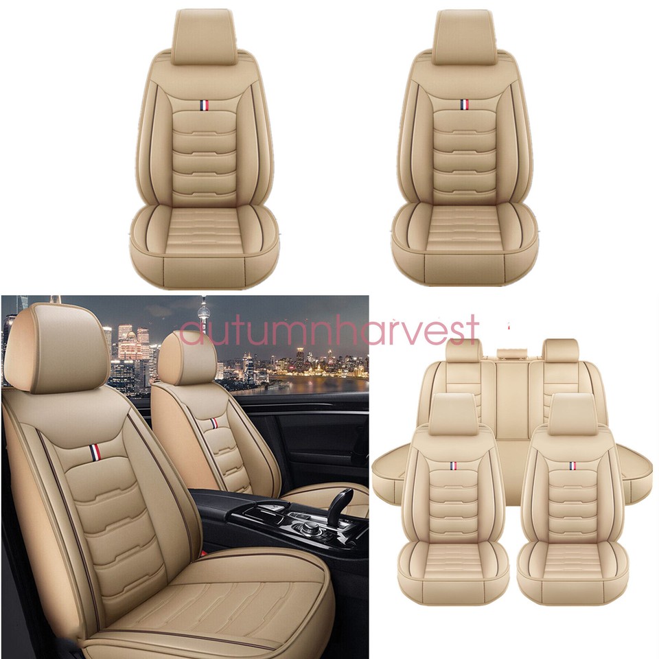 Full Set 5-Seat PU Leather Seat Covers For Toyota - Universal Fit, 3D Surround, Easy Install