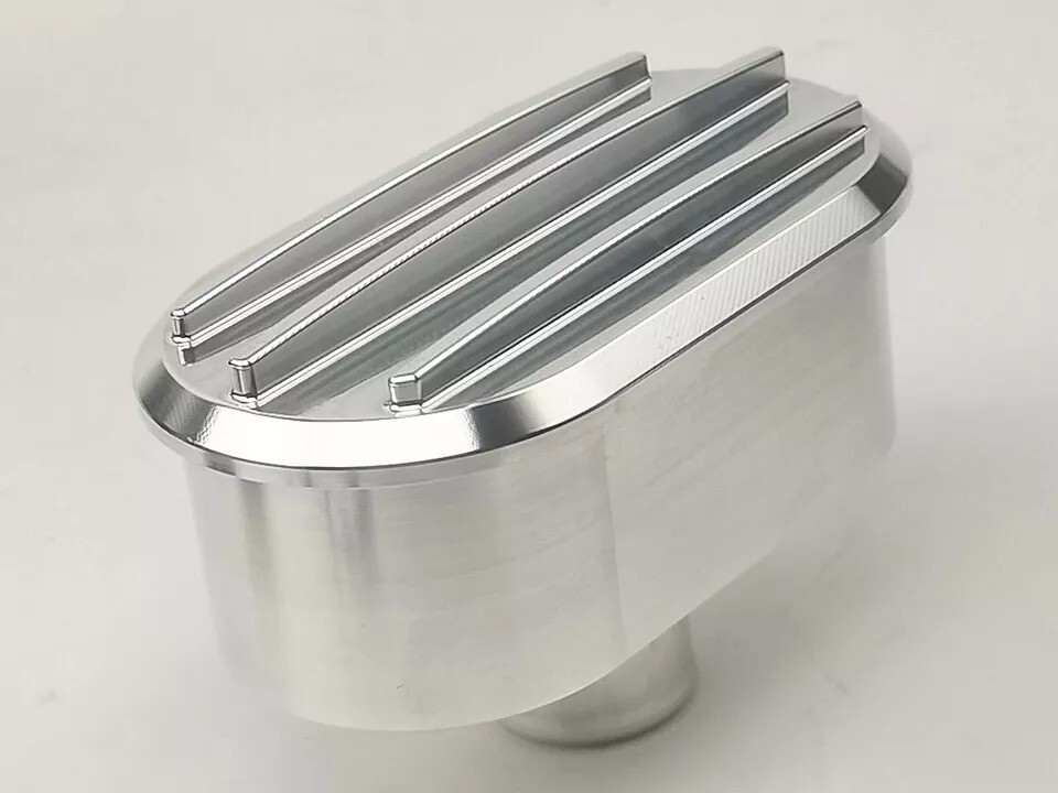 Oval Polished Finned Aluminum Valve Cover Oil Breather /Grommet SBC BBC ...