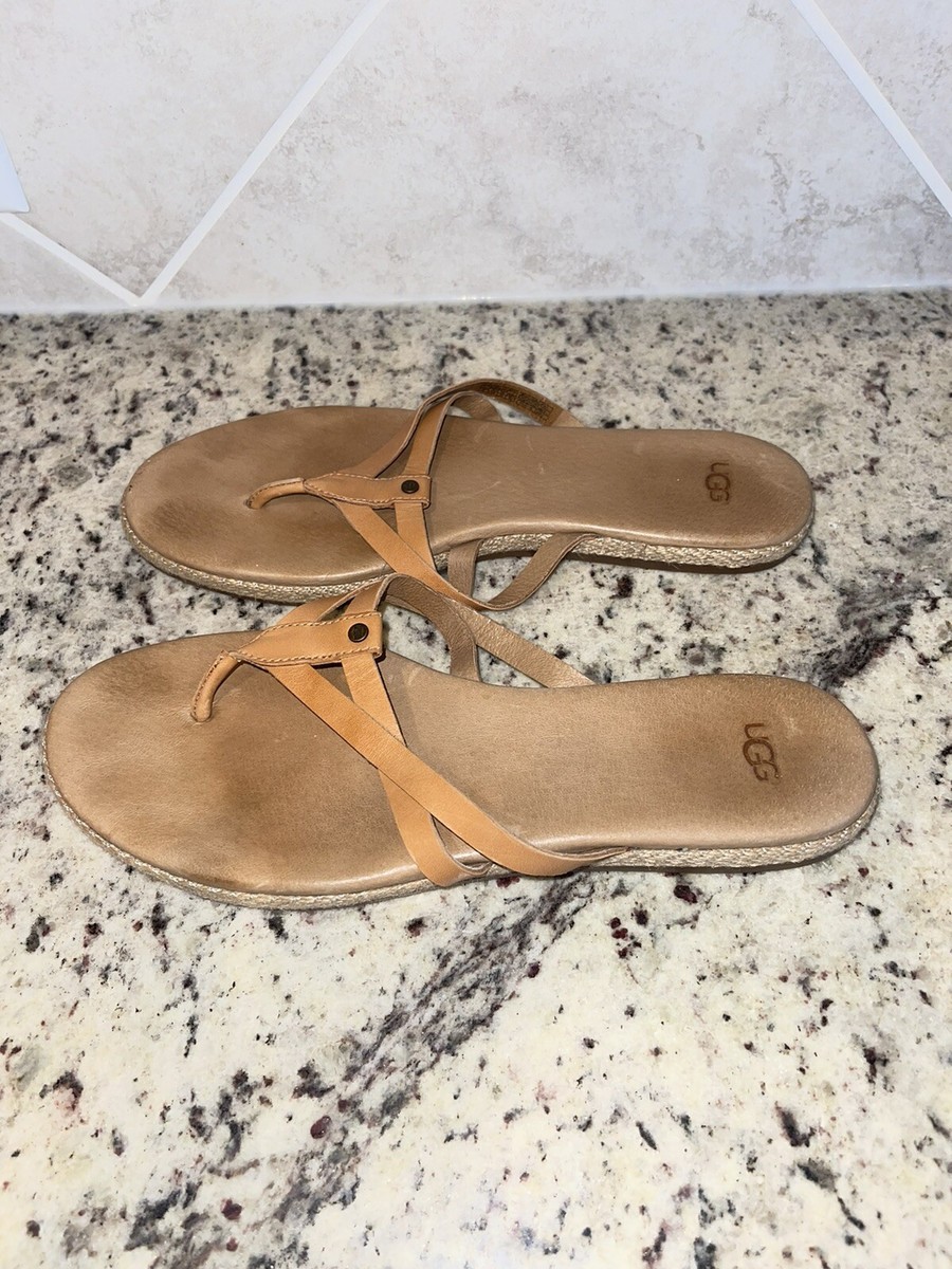 UGG Australia ANNICE Leather Flip Flop/ Sandals #1016801 Beige