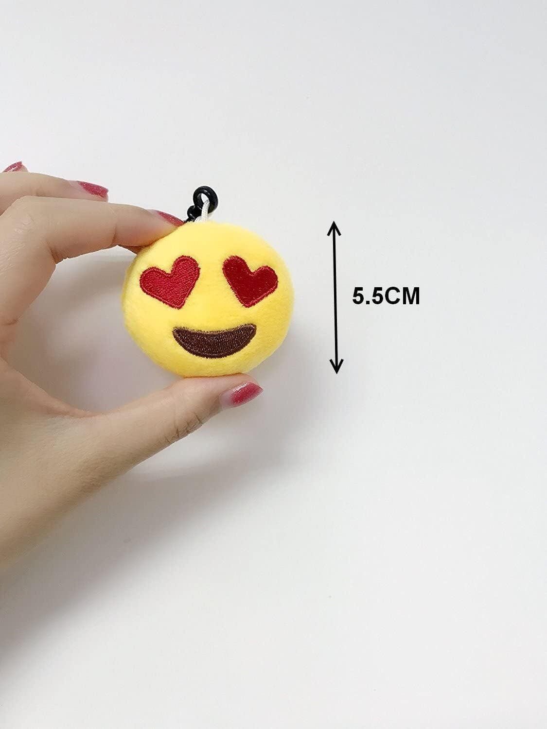 JZK 45 pcs Mini plush Emoji keychain,5cm / 2 inch Novelty 45 Keychain