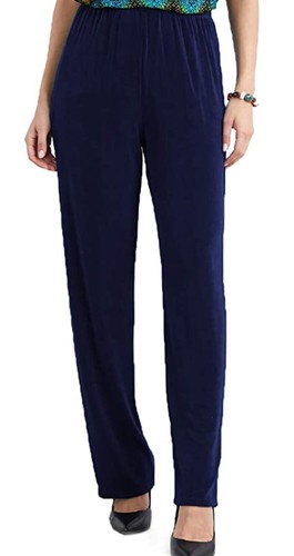 JOSTAR ACETATE Spandex Slinky  Knit DRESS PANTS Navy Blue 5000AY M Medium - Picture 1 of 8