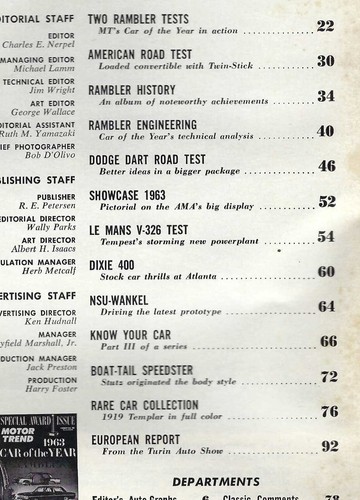 1958-1970, Motor Trend Car Of The Year issues. Rare! Your choice. See Contents - Imagen 5 de 17