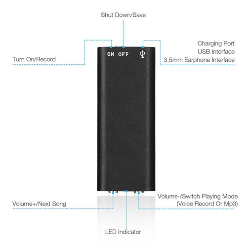 Mini Spy Audio Recorder Voice Activated Office Listening Device 96 Hours 8GB USA - Picture 2 of 12