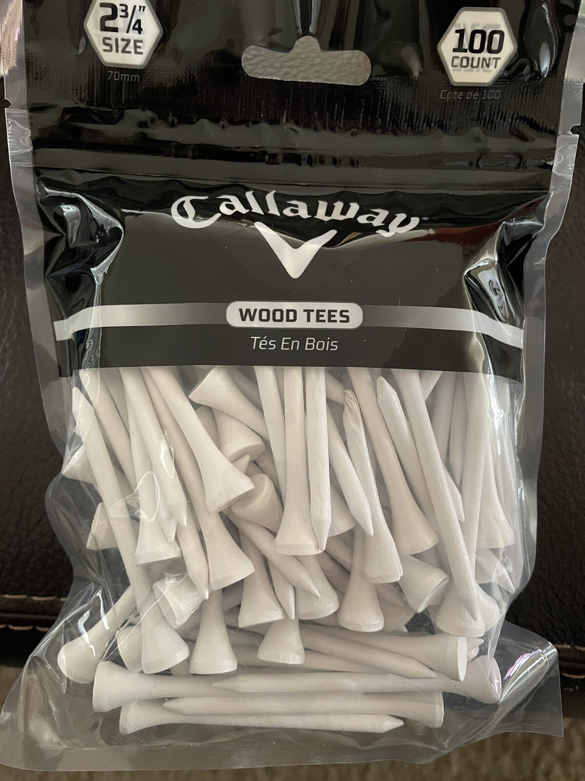 Callaway Wood Tees - 100 Count Bag - White - Size 2 3/4&rdquo; Inch
