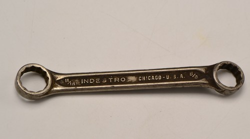 VINTAGE Indestro FORGED SELECT STEEL Offset Box Wrench 5/8" & 11/16" Made in USA