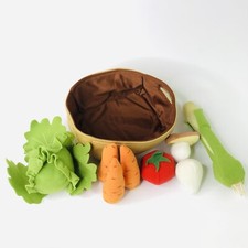 IKEA DUKTIG 7-Piece Kids Soft Toy Vegetables Basket Pretend Play Age 3 Mushroom